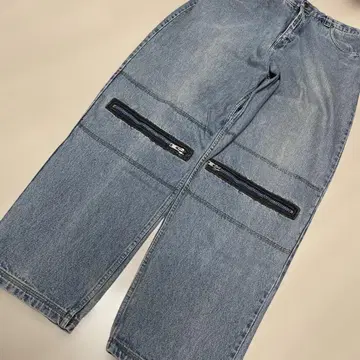 used 90s 바코드 바코드 배기 기믹 데님 올드/빅