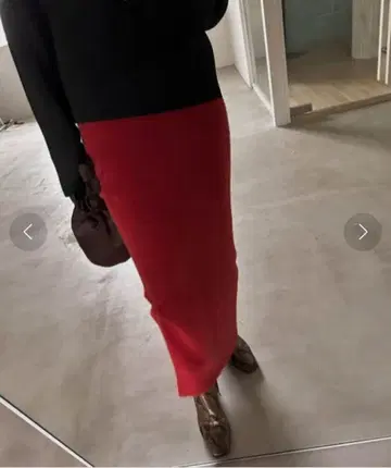 아메리빈티지 페더얀 글리터 니트 스커트 / 레드 / S