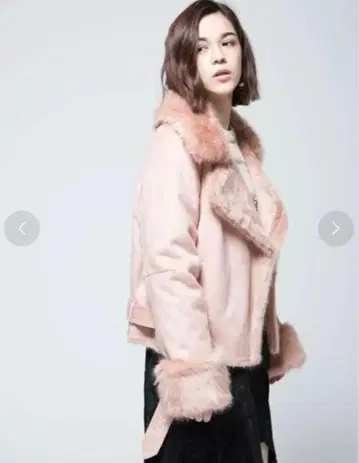 Lilly brown 무스탕 자켓 포인트 퍼 핑크