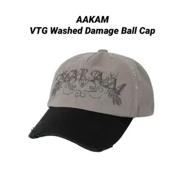 AAKAM VTG Washed Damage Ball Cap (Black)