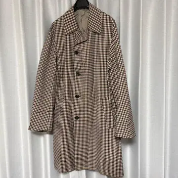 tk. 체크 무늬 스텐카라 코트