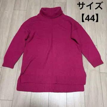 [새상품급] 자유구 양모 캐시미어 혼방 터틀넥 니트 핑크 44