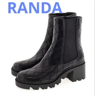 RANDA 퀼팅 블랙 숏부츠 힐 6cm 새상품