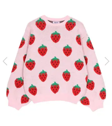 푸뉴즈 후드 총무늬 니트 딸기 무늬 2 사이즈