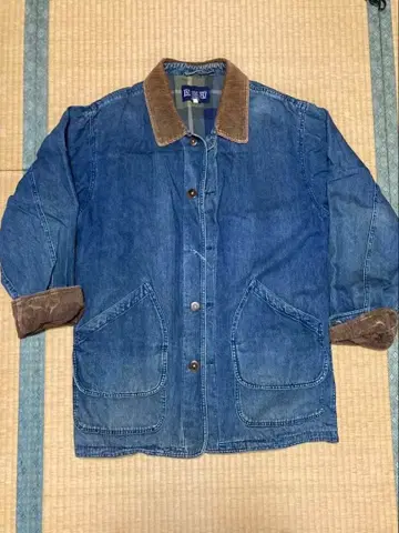 LANDS' END 데님 커버올 초아 자켓 코듀로이 옷깃