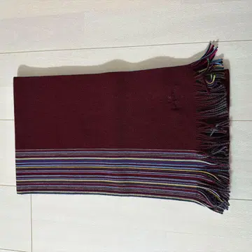 [ PaulSmith ] 버건디 스트라이프 프린지 머플러