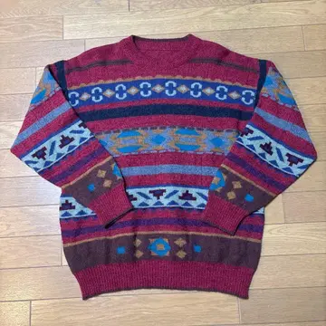 기하학 패턴 니트 스웨터