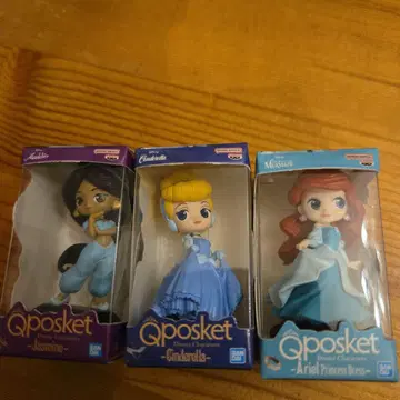 Qposket 디즈니 프린세스 피규어 3체 세트