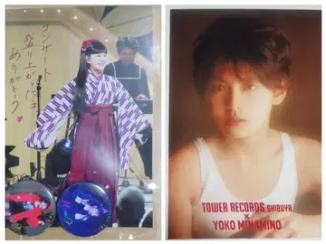 미나미노 요코 타워 레코드 콜라보 한정판 엽서 콘서트 캔뱃지 엽서