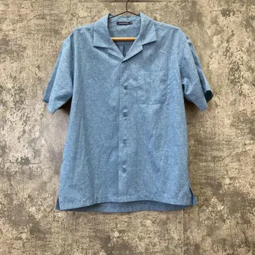 어반 리서치 오픈 카라 셔츠 반팔 블루 돌려입기 발군(38)