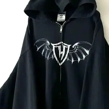 저지스 THEHABIT 풀 집업 맨투맨 후드티 L 블랙 구제 의류