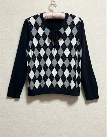 새상품급 큰 사이즈 앨리스버리 아가일 무늬 풀오버 니트 LL
