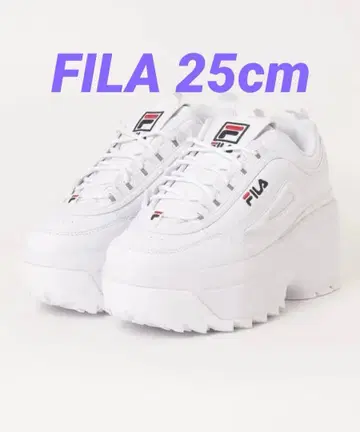 [FILA 통굽 화이트 스니커즈 25cm]