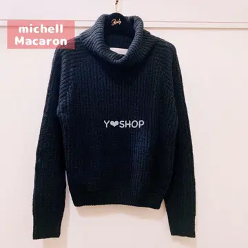 터틀 니트탑 겨울 의류 미셸 마카롱