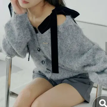 벨로아 리본 루즈 니트 가디건 chico