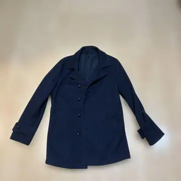 TAKA:Q 네이비 체스터 코트 5 버튼