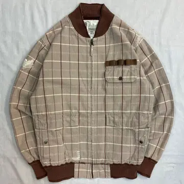 90s-00s Vintage Check Bomber Jacket