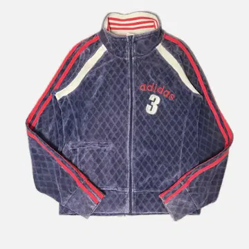 adidas 00s y2k 벨로아 퀼팅 트랙 자켓 헤이세이 갸루