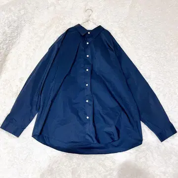 M283 [지유] 빅 사이즈 긴팔 셔츠 라운드 헴 얇은 소재 소매 버튼