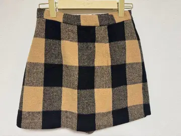 Etoile Block Check Skort M beige x black