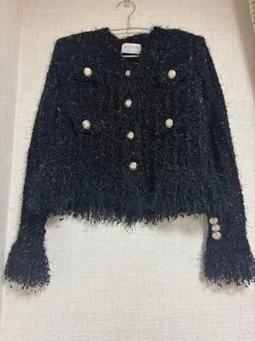 MIRROR9 블랙 프린지 자켓