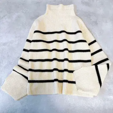 BARNYARDSTORM 밴야드 스톰 와이드 보더 니트 화이트 블랙