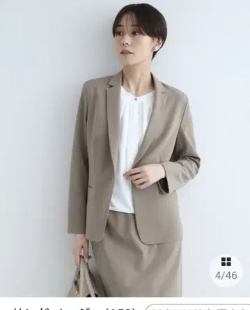 INDIVI 샌드베이지 스트레치 테일러드 자켓