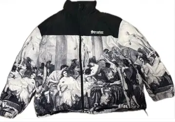 Stretez 아트 프린트 다운 자켓