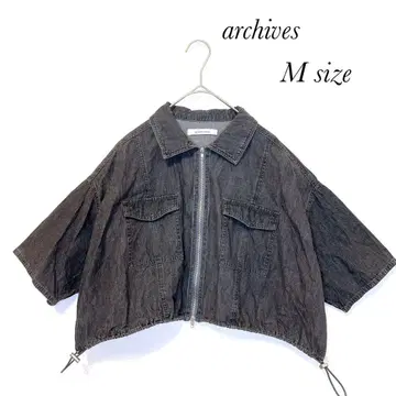 아카이브 데님 반팔 자켓 오버 사이즈 숏 기장 여성용 M
