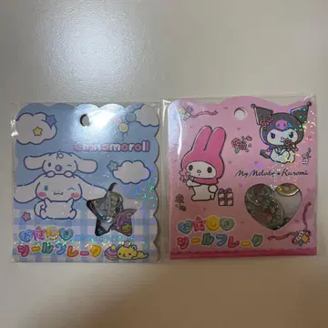 정품 산리오 오하지키씰 씰플레이크 마이멜로디 시나모롤