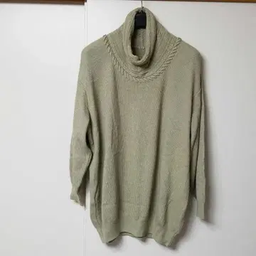 C 오자르 빅 사이즈 하이넥 튜닉 스웨터 M 그린 13호