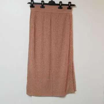 C 오자르 빅 사이즈 롱 기장 니트 스커트 핑크 사이즈 15호