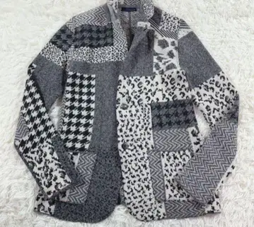 라르디니 니트 자켓 패치워크 부토니에르 2B