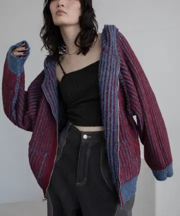 [ VACANCY ] 배색 리브 후디 ZIP 후드티