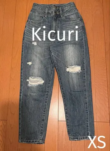 Kicuri 하이웨스트 데미지 데님 XS
