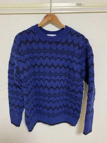 TOMORROWLAND/스웨터/올 패턴/두꺼운 원단/네이비/L