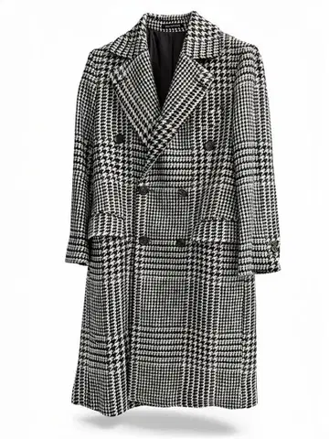 하운드 투스 더블 체스터 코트