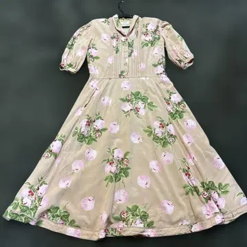 잉게보그 꽃무늬 반팔 원피스 핑크