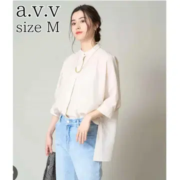 [ 새상품급 ] a.v.v 돌먼 셔츠 화이트 아이보리 시어 셔츠 M 겉옷