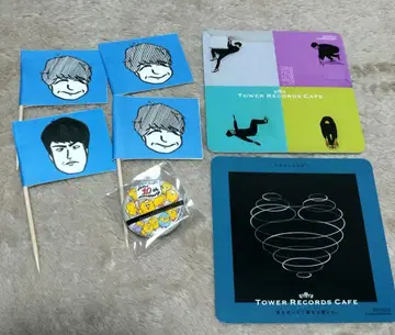 마카로니 연필 타워 레코드 카페 코스터 배지 깃발