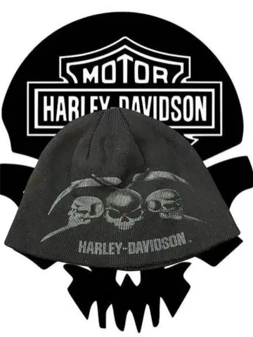 Harley-Davidson 스컬 디자인 니트 모자