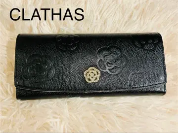 미사용 새상품 클레이 CLATHAS 장지갑 블랙 까멜리아 참
