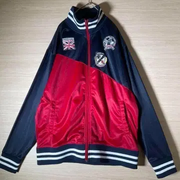 레어 아지메 컬러 트랙 자켓 L 와펜 자수 빈티지 구제 의류