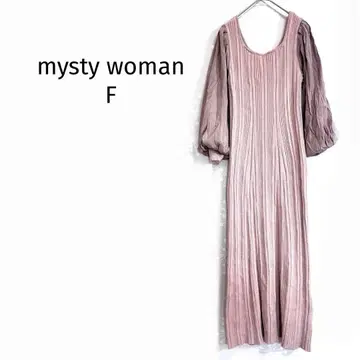 미스티우먼 니트 원피스 리브  롱 기장 성숙/러블리