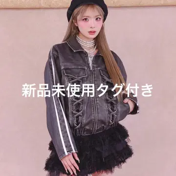 택 포함 미사용 새상품 darich 라인 레더 오버 자켓 블랙