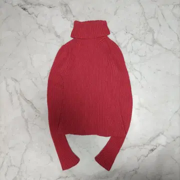 바나나리퍼블릭 터틀넥 리브 니트 빨간색 S