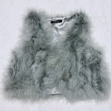 새상품급 ROSE BUD 숏 퍼 베스트 마라보 그레이