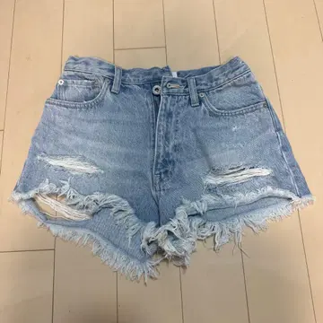 LA 로고 자수 라이트 블루 숏팬츠