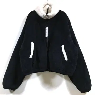 새상품 샤기 플리스 숏 기장 와이드 블루종 남성용 블랙 M