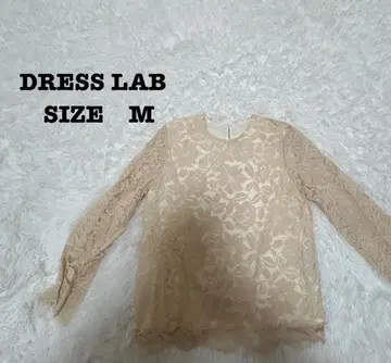 DRESS LAB 전체 레이스 블라우스 M 베이지 긴팔[310]